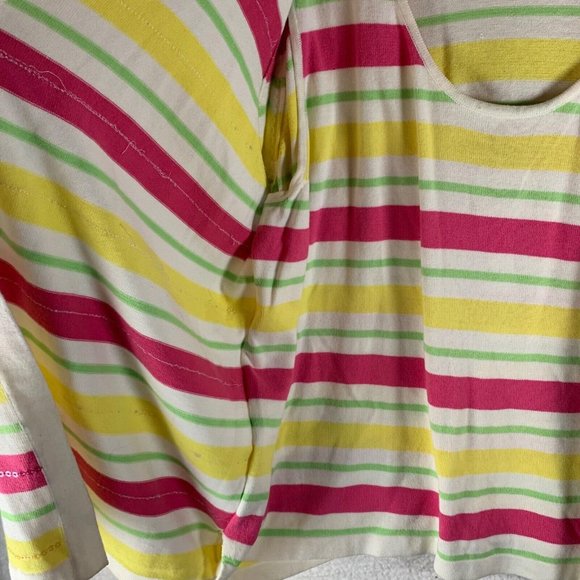 Quacker Factory Women's Multicolor Stripe Cotton Cardigan Sweater Size 2X 8747 - Picture 6 of 10